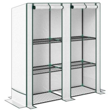 Теплица Outsunny 144x48x152см, белого цвета