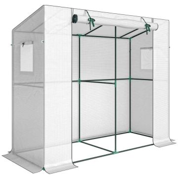 Kasvihuone Outsunny 200x76x170cm., valkoinen