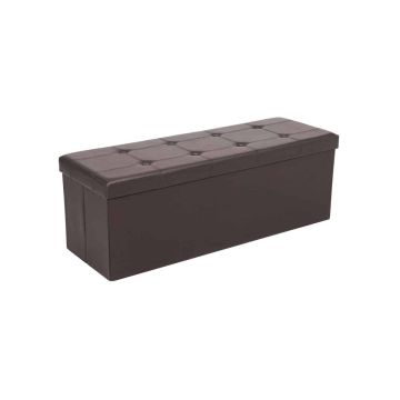 Istuin taittuvalla kannella 110 cm, valmistettu keinonahasta, ruskea
