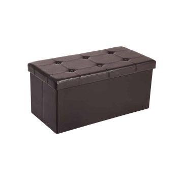 Istuin taittuvalla kannella 76 cm, keinonahkaa, ruskea