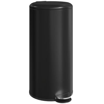 Roska-astia, 30 l, polkimella, Musta, 36 × 63,5 × 30 cm