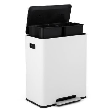 Waste sorting bin, 60 l, with pedal, 54 × 67 × 34 cm