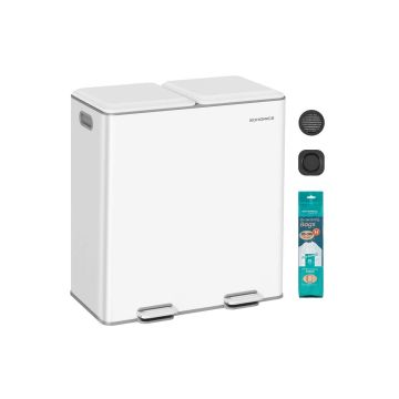SONGMICS waste bin, 2 × 30 l, 58.5 × 64 × 37 cm