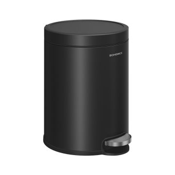 SONGMICS LTB016BZ02 Trash Can, 6 l, Black, 26 × 28 × 20.5 cm