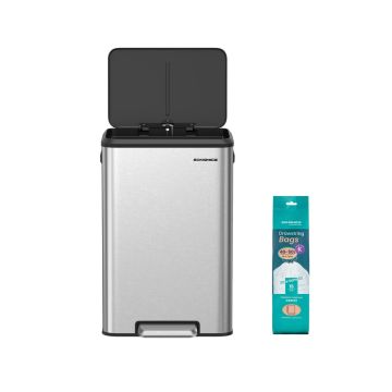 SONGMICS LTB541E40 Pedal Bin, 40 l, 41 × 61 × 29.4 cm