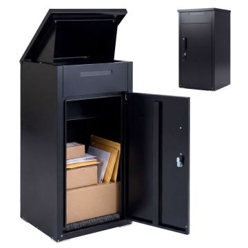 Pakettipostilaatikko, 2 avainta, Musta, 45 × 86 × 44 cm