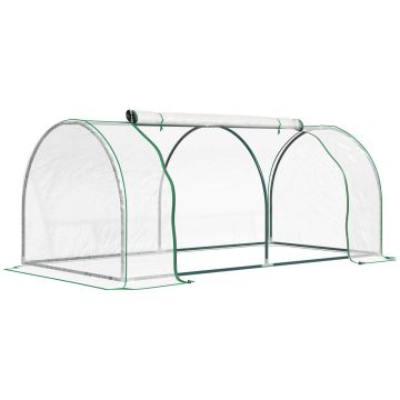 Прозрачная теплица Outsunny 200x100x80см, зелёного цвета