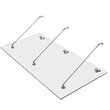 Прозрачный козырек над дверью Homcom 200x90x1,2см, серебристого цвета