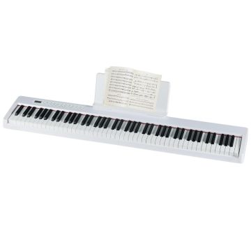 Digital Piano Keyboard, 88 Keys, White, 125 × 23.5 × 24 cm