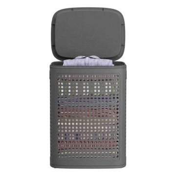 Pyykkikori SONGMICS RLH021WG01, 75 l, valkoinen/harmaa, 42,5 × 33 × 57 cm