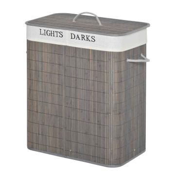 Корзина для белья 100L Homcom 52x32x63см, серый/белый