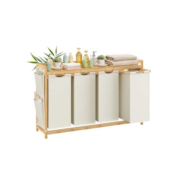 Pyykkikori SONGMICS, 3 lokeroa, 150 l, 124,6 × 33 × 78 cm