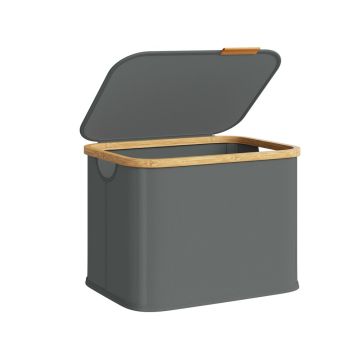SONGMICS laundry basket, 40 l, with lid, Grey, 42 × 32 × 30 cm