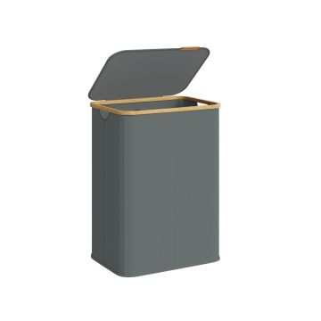 Pyykkikori SONGMICS, 40 l, kannellinen, Harmaa, 52 × 38,5 × 70,5 cm