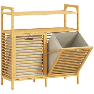 Pyykkikaappi Aosom, 2 koria, 2 hyllyä, 82 × 88 × 33 cm