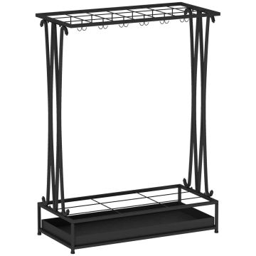 Подставка для зонтов Homcom 50x24x68 см, черная.