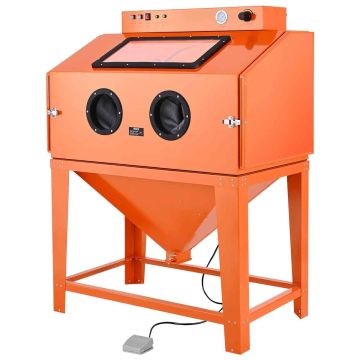 Hiekkapuhalluskaappi VEVOR SBC450E, 2 pistoolia, 117 l säiliö, 120 × 157 × 94 cm