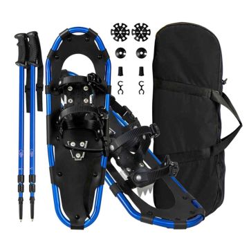 Snowshoe set, with hiking pole, Blue, 63 × 21 cm
