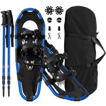 Snowshoe set, with hiking pole, Blue, 53 × 21 cm