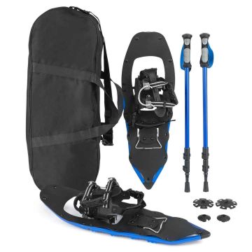 Snow boots with hiking poles, 35–45 EUR, Blue, 63 × 21 cm