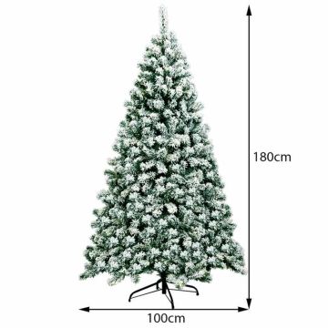 Lumipeitteinen keinotekoinen joulukuusi, 928 oksaa, 250 LED-valoa
