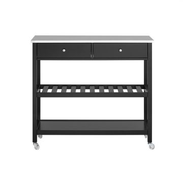 Кухонный остров 100x45x92см., черного/серебристого цвета