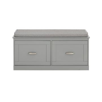 Eteisen penkki 98x37x49cm., harmaa/hopea väri