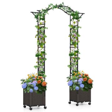 Garden arch, 2 self-watering boxes, 207 × 40 × 250 cm