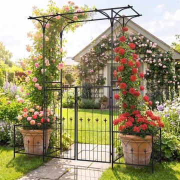 Garden Arch, 2 Planters, 79 × 20.5 × 81 in