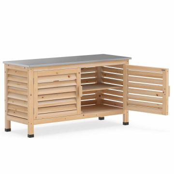 Garden storage box, with louvered doors, 109 × 61.5 × 40.5 cm