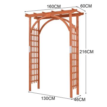 Garden trellis arch, 160 × 215 × 60 cm