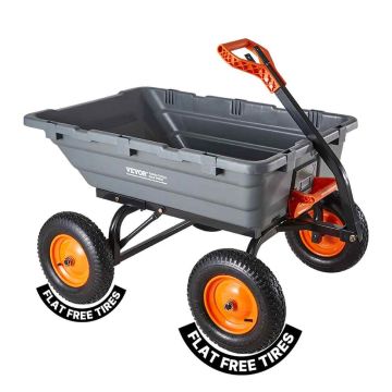 Puutarhakippikärry VEVOR TC4283A, 680 kg, 124 × 99 × 73,5 cm