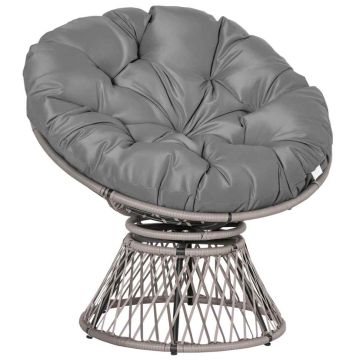 Puutarhatuoli jalkatuella Outsunny 87x97x86cm., harmaa