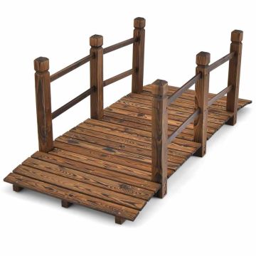 Garden footbridge, with handrail, 59 × 26.5 × 21.5 in