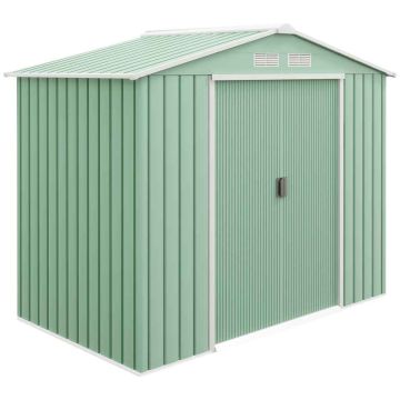 Садовый сарай Outsunny 213x130x185см, зелёный/белый цвета