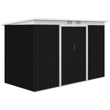 Садовый сарай Outsunny 280x130x172см, черно-белый