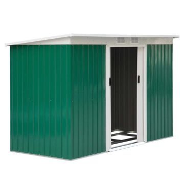 Садовый сарай Outsunny 280x130x172см, зелёно-белый