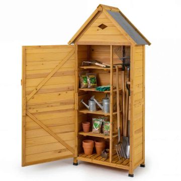 Garden storage unit, with 4 removable shelves, 81 × 174 × 46 cm