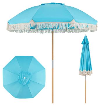 Garden umbrella, 8-blade, Blue, 270 × 225 × 270 cm