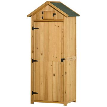 Садовый инструментальный шкаф Outsunny 77x54,2x179 см, светло-коричневый