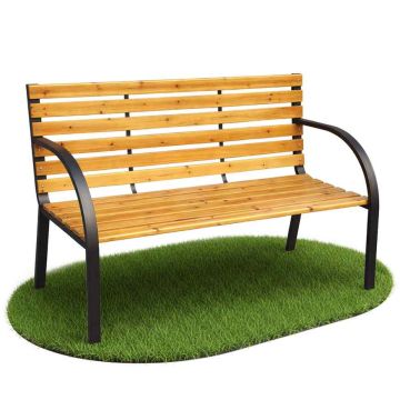 Puutarhapenkki DALIA, Musta, 122 × 82 × 58 cm