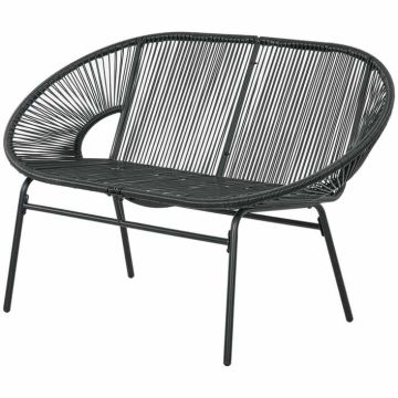 Puutarhapenkki Outsunny 132x72x83cm., musta