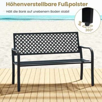Garden bench, 2-seater, 127 × 62 × 86 cm