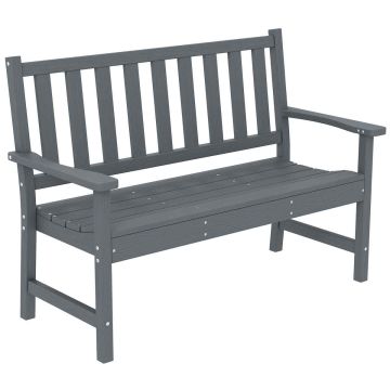Puutarhapenkki, 2-istuttava, Harmaa, 130 × 91 × 59 cm