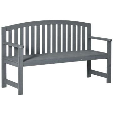 Puutarhapenkki, kahden istuttava, Harmaa, 143 × 51 × 85 cm