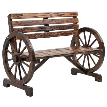 Садовая скамейка Outsunny 105,5x56x79см, коричневого цвета