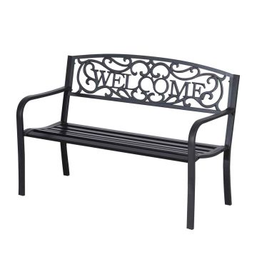 Садовая скамейка Outsunny 127x60x87 см, черная.