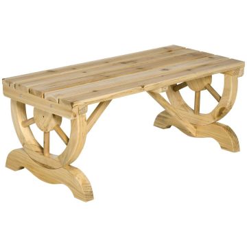 Puutarhapenkki Outsunny 98x50x39.5cm., vaaleanruskea