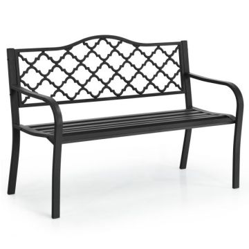 Puutarhapenkki, käsinojilla, 127 × 59,9 × 82 cm
