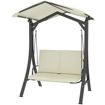 Puutarhakeinut, Kahden istuttavat, Mustat/kermanvalkoiset, 150 × 120 × 182 cm
